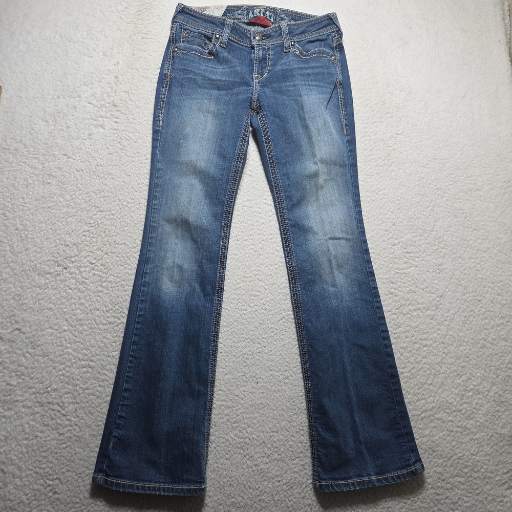 Ariat Jeans Womens 27 Blue Ruby Cowgirl Low Rise Bootcut Stretch Dark Wash Denim